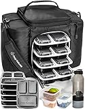 Meal Prep Bag Meal Prep Containers 3 Compartment (10 x 32oz) Meal Prep Lunch Box - Insulated Lunch Bag Backpack Cooler Lunchbox - Lunch Boxes for Adults Best Lunch Bags Cooler Bags Lunch Bag for Men