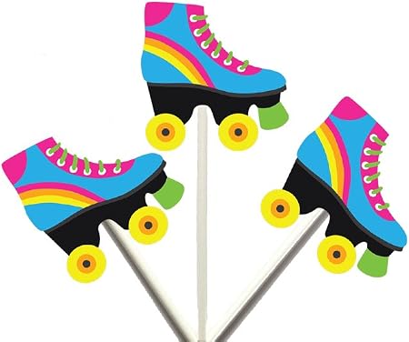 Amazon.com: ROLLER SKATE COLORFUL CUPCAKE TOPPERS: Kitchen &amp; Dining