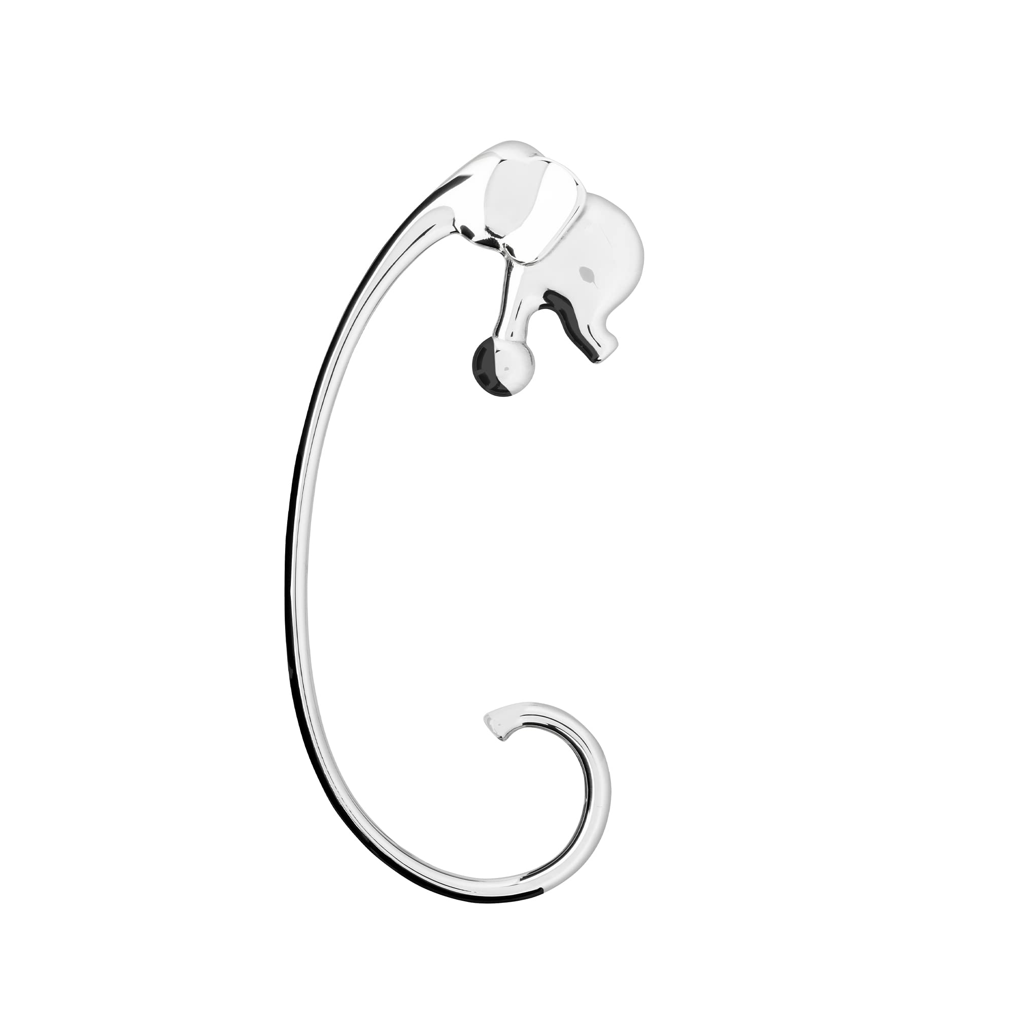 Alessi Jumbo FGO05 Design Elephant Shaped Purse Hook Stainless Steel, Mirror Polished, One Size
