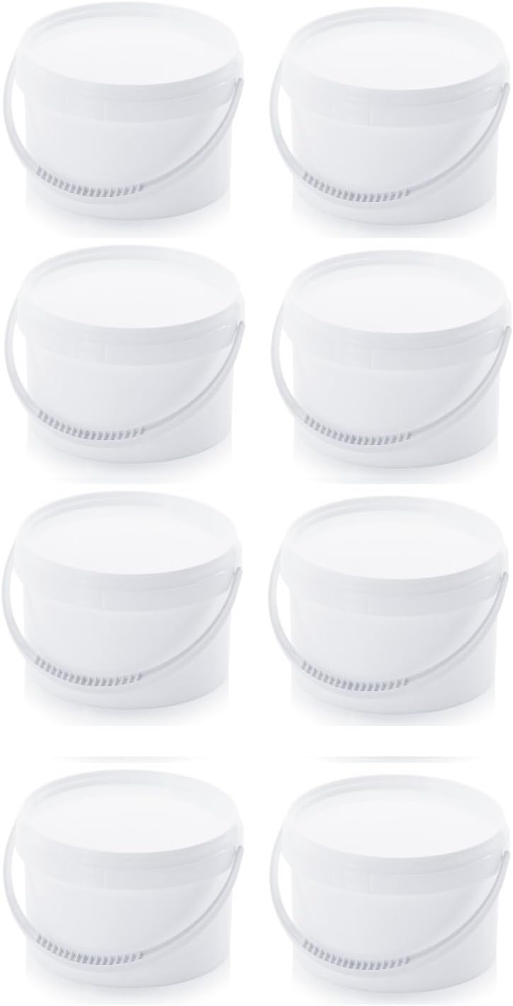 8x Eimer 2,5l mit Deckel * lebensmittelecht, Originalitätsverschluss 8er Set