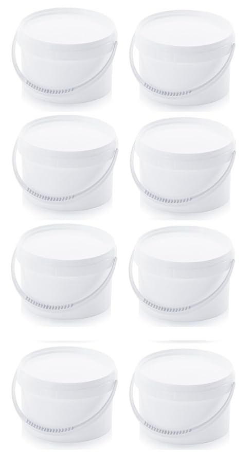 8x Eimer 2,5l mit Deckel * lebensmittelecht, Originalitätsverschluss 8er Set