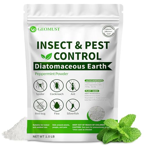 Diatomaceous Earth Food Grade and Peppermint Oil Insect Killer, Natural Crawling Pest
