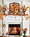 DearHouse 15 Inch Fall Wreath, Autumn Maple Leaf Harvest Thanksgiving Door Wreath for Front Door with Pumpkins, Pinecone, Maple Leaf and Berry