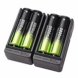 FTXJ 4PC Rechargeable 5800mAh Li-ion 18650 3.7V Battery + 2PC Charger