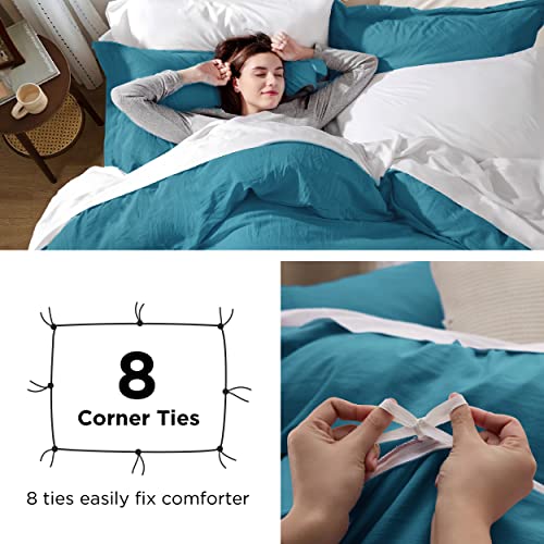 Bedsure Twin/Twin XL Duvet Cover Dorm Bedding Soft Prewashed Teal Duvet  Cover Twin, Pieces, Includes Duv
