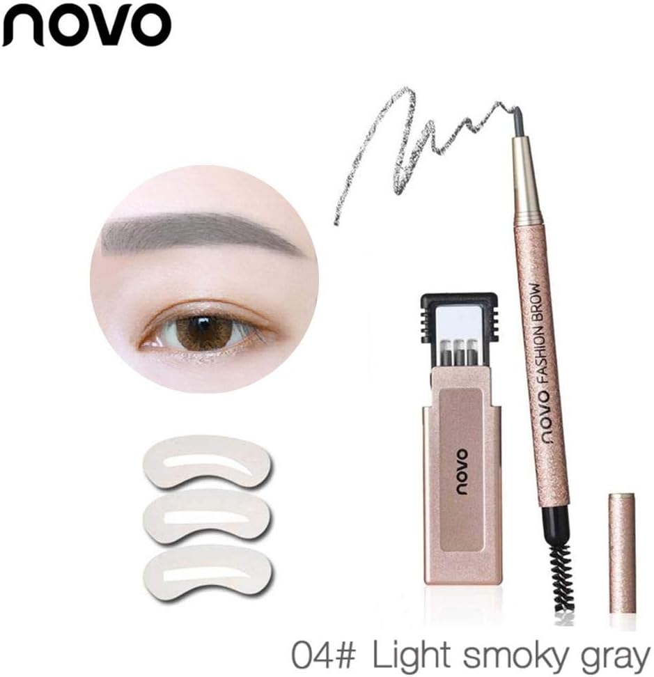 Automatic Eyebrow Pencil, Waterproof Long-Lasting Automatic Rotation Eyebrow Pencil with Eyebrow Brush Set