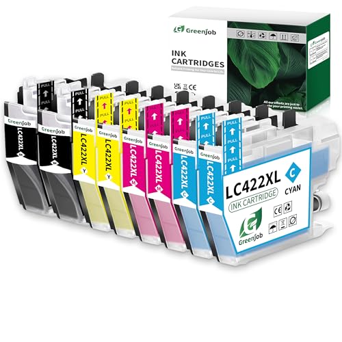Greenjob LC422XL Ink Cartridge Compatible with Brother LC422 LC-422XL LC-422XLVAL Multipack for Brother MFC-J5340DW MFC-J5345DW MFC-J5740DW MFC-J6540DW MFC-J6940DW (BCMY, 8 Pack)