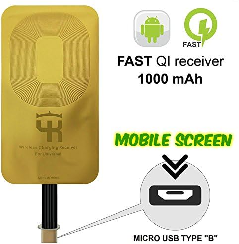 Jedx Universal Qi Wireless Narrow-interface Down Type B Charging Receiver Film for Micro USB of All Android Mobile