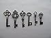 Salome Idea Skeleton Key Charm Set in Gunmetal Black (48 Charms) 6 Styles – Vintage Style Key Charms (Black Color)