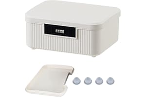 AnRui 2.3 Gallon Lockable Storage Container Bin, Portable Safe Box with Combination Lock, Heavy Duty Plastic Trunk for Car, S