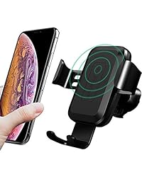 Panamalar   Soporte inalámbrico para coche con ventilación de ventilación, 7,5 W, compatible con iPhone XS XS Max XR X 8 8 Plus, 10 W para Samsung y otros dispositivos con QI