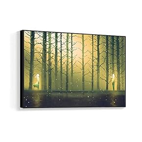 Framed Canvas Wall Art for Living Room, Bedroom Fantasy Idea Paintings Canvas Prints for Home Decoration Ready to Hanging - 16x24 inches