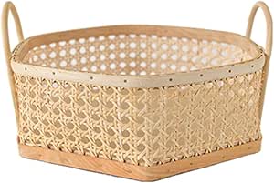 Cesta retro Cesta tejida hecha a mano resistente al desgaste / con asa