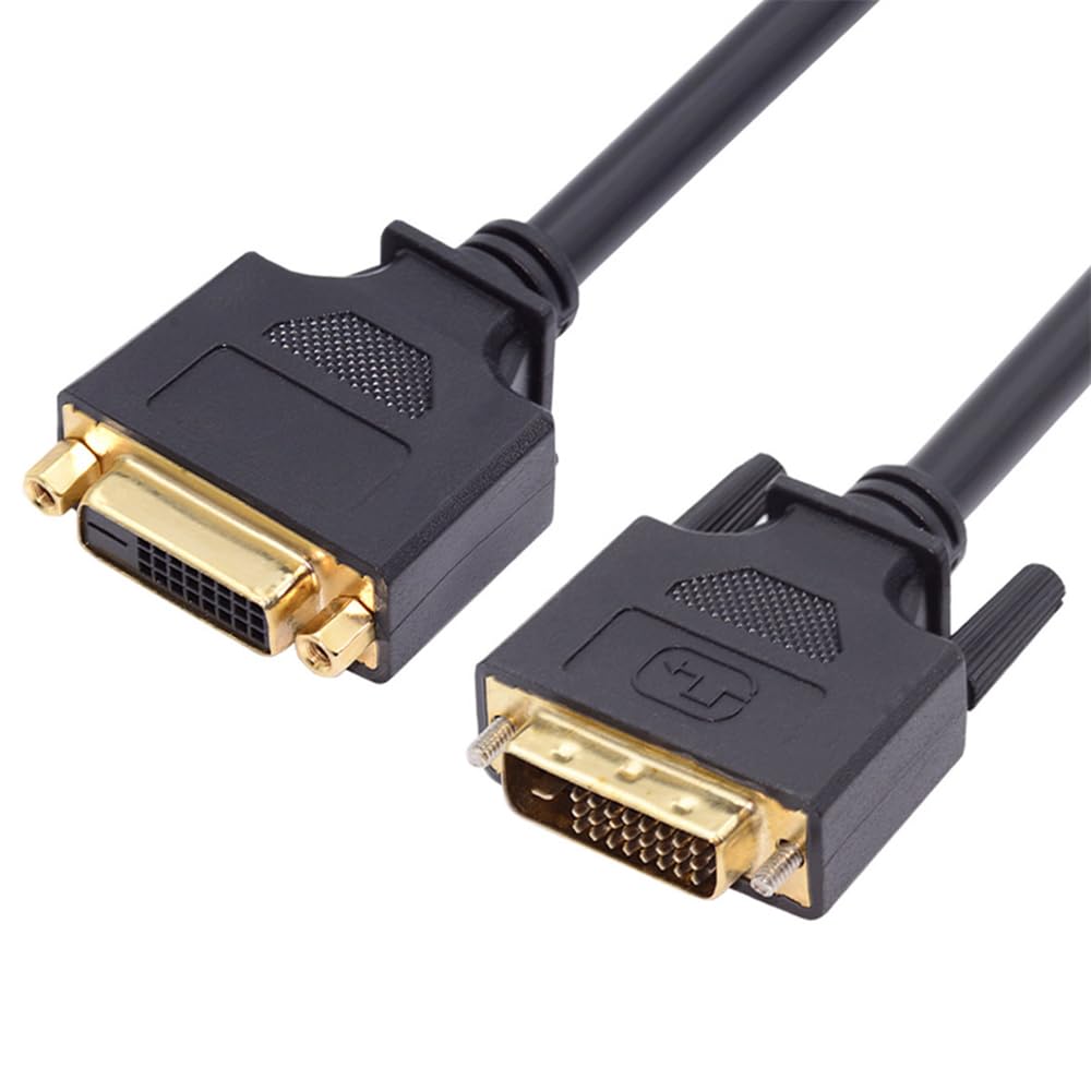 NFHK DVI 24+1 Male to Female Extension Cable DVI-D Dual Link Digital Video for Monitor Graphics Card 50cm