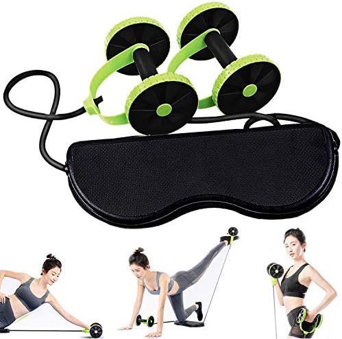 在庫一掃 在庫処分 腹筋ローラー Hopopro 腹筋トレーニング アブローラー フィットネス機器 ドローストリング 調節可能 腹部エクササイズマシン シェイプアップローラー 静音 トレーニングチューブと膝パッド付き 自宅で有酸素運動 男女兼用