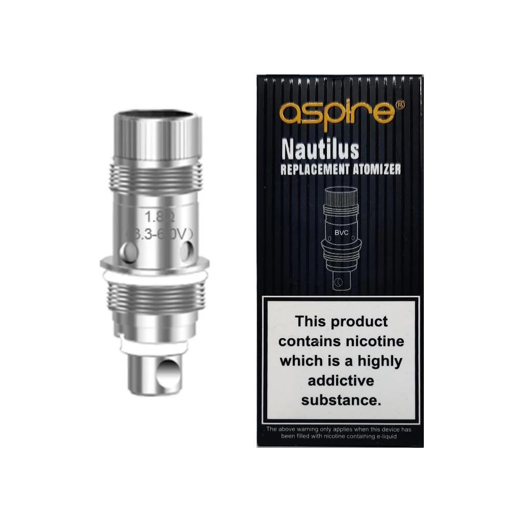 Aspire Nautilus Mini BVC Replacement Coils 1.8 Ohm [Pack of 5] - Longer Lifespan, Better Vapour Production for Nautilus/Nautilus2/Nautilus3/NautilusMini/NautilusNano/NautilusAIO/K3 Tank, No Nicotine