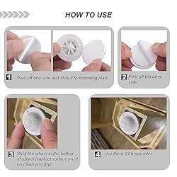 PlusRoc 8 Pack Self Adhesive Caster Wheels For