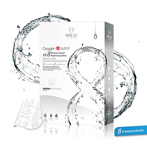 MIRAE Beauty 8 Minutes Brightening Facial Sheet Mask - Hypoallergenic Essence for Lightening, Whitening Uneven Skin Tone and Dark Spots for a Dewy Glow To Dehydrated Skin