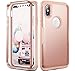 iPhone X Case, YOUMAKER Full Body Heavy Duty Protection Shockproof Slim Fit Case Cover for All New Apple iPhone 10 (2017 Edition) 5.8 inch Without Built-in Screen Protector (Rose Gold/Pink)