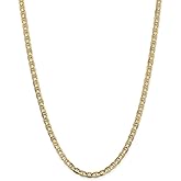 FB Jewels Solid 14K Yellow Gold 4.5mm Concave Anchor Chain Bracelet/Anklet