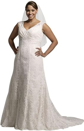 all over beaded lace trumpet wedding dress