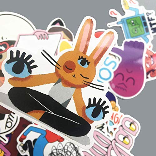 image for Jasion 30 Pcs Vinyl Lovely Cartoon Characters Stickers Waterproof Graf