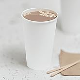 Karat 16 oz Paper Coffee Cup [1,000 ct] White Disposable Cup for Hot/ Cold Drinks and Beverages 90mm (C-K516W)