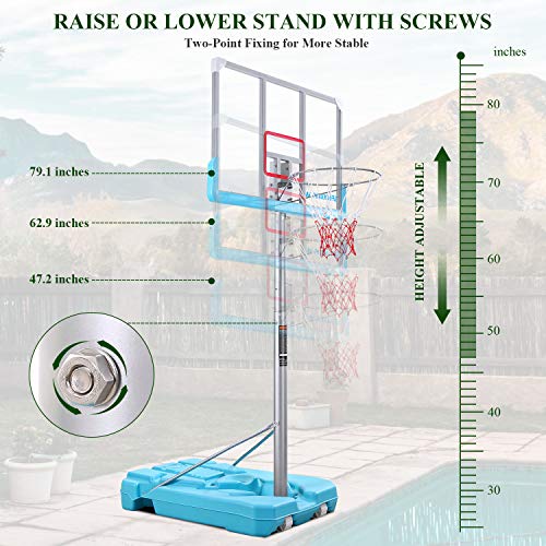 MaxKare Basketball Hoop Goal Portable Poolside Basketball System Set