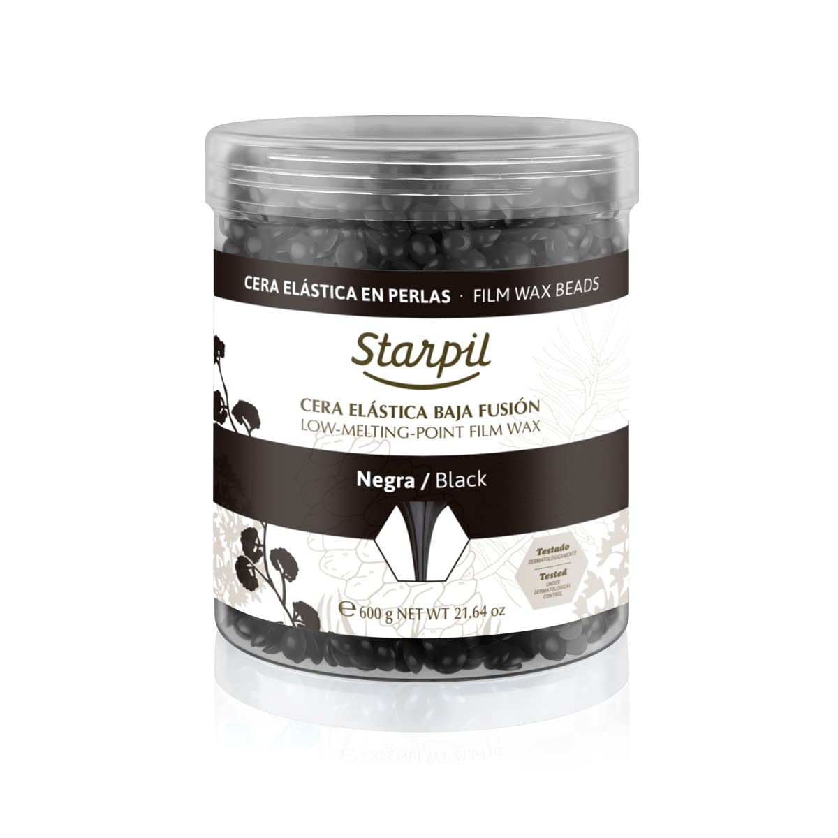 Starpil Wax 600g / 1.3 lb Black Hard Wax Beads for Painless Hair Removal, Stripless Wax Beads, Polymer Blend Low Temperature Wax for Face, Bikini, Brazilian, Legs, Underarm, Back and Chest
