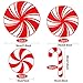 Gejoy 16 Pieces Peppermint Floor Decals Stickers and Christmas Candy Canes Floor Decals Stickers for Christmas Candy Party Winter Holiday Decoration Supplies, Red and White