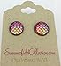 Summerfield Collection Antiqued Gold-tone Metallic Mermaid Scale Stud Earrings 12mm (Hot Pink AB)