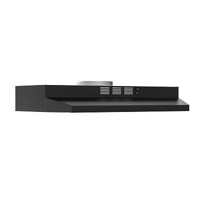 FIREGAS Black Range Hood 30 inch Under Cabinet, Ducted/Ductless Convertible Kitchen Hood, Stainless Steel Stove Vent Hood with 2 Speed Exhaust Fan, Rocker Button Control, 300 CFM Powerful Suction