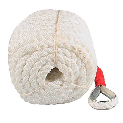 Strong Dockline, Bang4buck Twisted Braid Anchor Rope, 3/4 inch 200 Feet Polypropylene Dock Lines for Boat/ Sailboat Mooring, Docking, Towing- With Thimble and 12592LB Breaking Strain