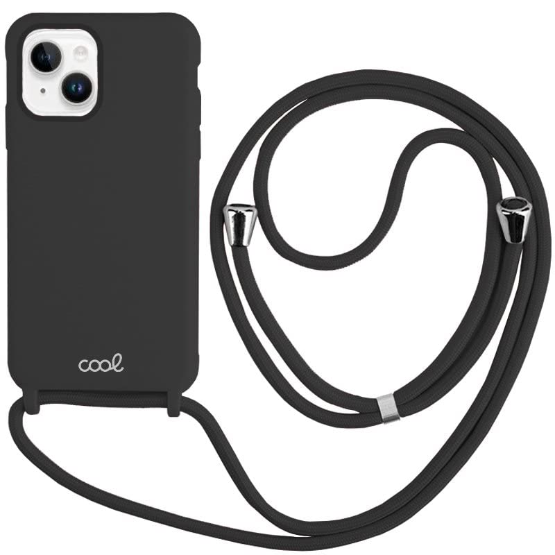 Cool Case for iPhone 14 Plus Lanyard Plain Black
