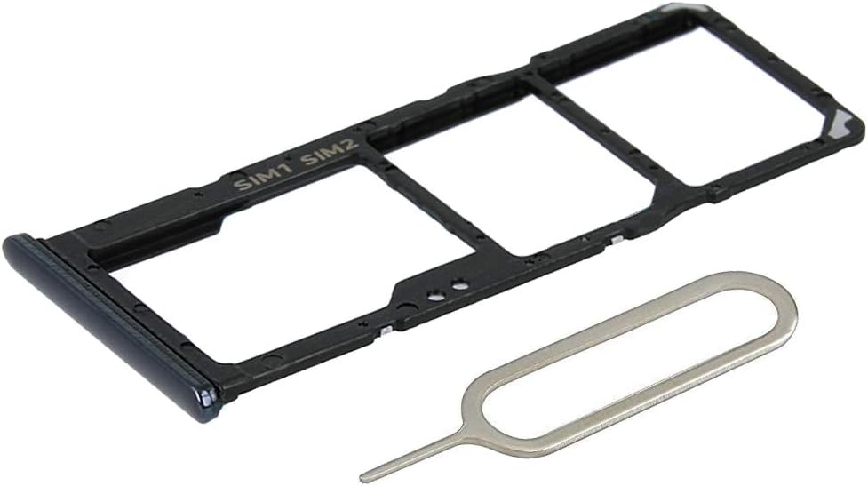 MMOBIEL DUAL SIM Card Slot Tray Holder Replacement Compatible with Samsung Galaxy A70 2019 - Incl. SIM Pin - Black