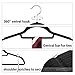SONGMICS Velvet Hangers, Set of 50 Clothes Hanger with Rose Gold Swivel Hook, Non-Slip, and Space-Saving, 0.2-Inch Thick, 17.1-Inch Long for Coat, Shirt, Dress, Pants, Tie, Black UCRF21BK50