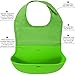 ASC Baby Roll Up Bibs with Pocket for Babies and Toddlers (Set of 2), Made from Waterproof Silicone and Anti-Bacterial Fabric with Bonus Cute Spoon