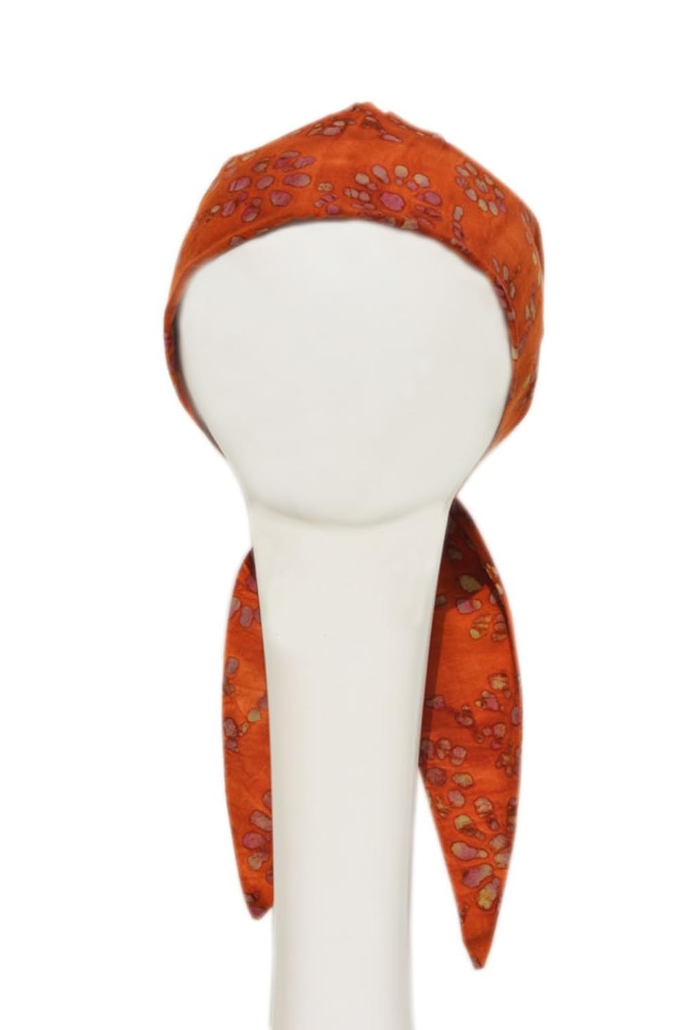 chemo scarves batiks play orange ( buy 1 get 1 sleep cap free )