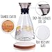 Al Faro 35oz Glass Carafe, Teapot and Decanter - 3-in-1 Pitcher for Water, Juice, Tea, Coffee, Wine - With Bonus Bamboo Coaster - Perfect Gift