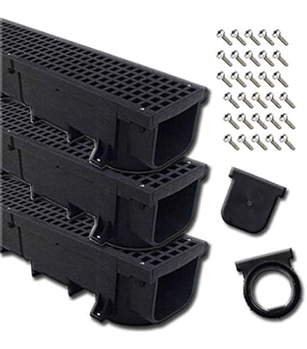 4WAY SHEER DOCKING TRENCH(BLK×KHA) Amazon.com: Trench Drain System, Channel Drain with Plastic Grate