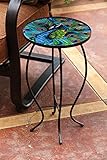 Peacock Glass Round Side Table ()
