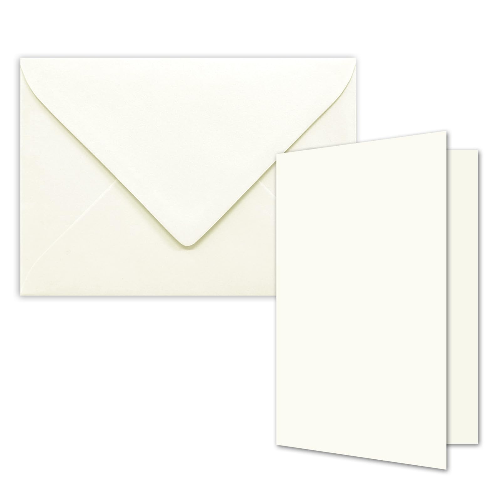 25x DIN B6 folding card set with envelopes in natural white (white) - 120 x 170 mm - ideal for invitation cards, wedding, baptism, communion, confirmation - Brand: FarbenFroh