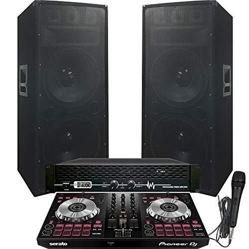 6100 Watt - Pioneer - Serato - DJ System - Pioneer DJ Controller DDJ-SB3 - Serato DJ Lite Software - Dual 15" Adkins Pro DJ Speakers - APA-6100 Amp and Mic