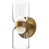 Kuzco Lighting Cedar 11-in Brushed Gold/Clear LED Wall Sconce