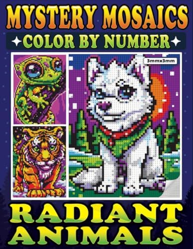 Amazon.com: Mystery Mosaics Color By Number Cool Animals: Pixel