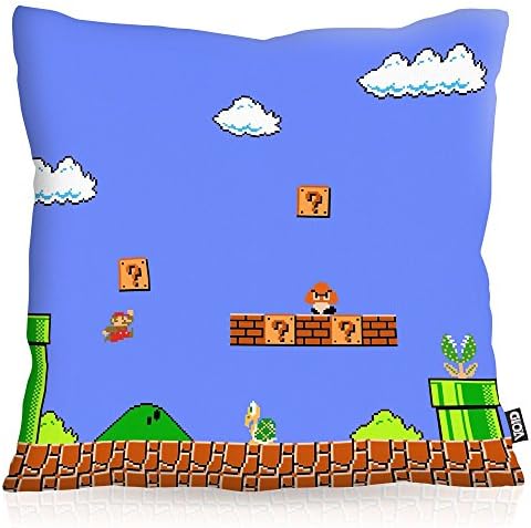 VOID 8-Bit Level Power cushion with pattern cushion cover outdoor indoor video game console super world, Kissen Größe:80 x 80 cm