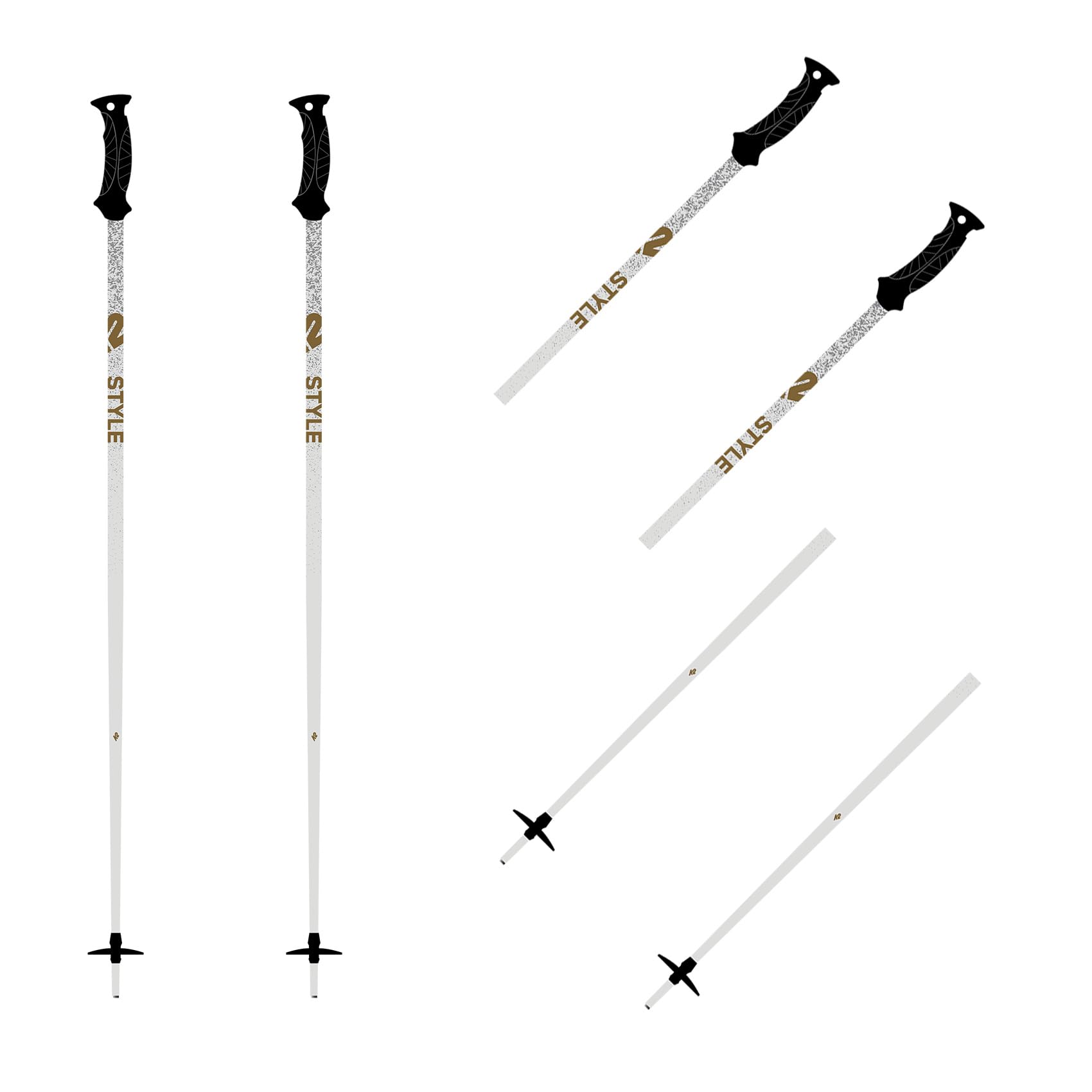 K2 Skis STYLE COMPOSITE, Women’s ski pole, white, 115 cm - 10G3011.1.1.115