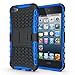 iPod Touch 6th 5th Generation Case with Kick Stand, Hybrid Heavy Duty Cover, Slim Fit Rugged Bumper Cases with Kickstand for Apple i Pod Touch 6 th 5 th (Blue with Stand)