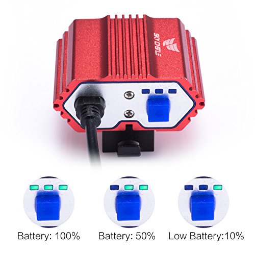 S SUNINESS Bike Lamp Set, Super Bright 5000 Lumens 4 Modes Rechargeable Waterproof Durable Bicycle Front LED light and Free Taillight with Battery Pack for Road Cycling Safety Flashlight(Red-2LED) - Thumbnail 3