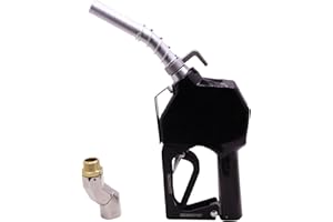 BORRITT 3/4" NPT Pressure Sensitive Automatic Gas Fuel Nozzle (Auto Nozzle Green+Splash Guard) Car Fuel Filling Nozzle,Suitable for Filling Diesel,Kerosene and Various Gasoline(13/16"Spout,16GPM)